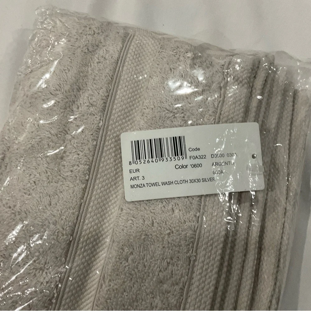 Frette Silver Hand Towels - Plush Cotton Set of 6 New in Package
